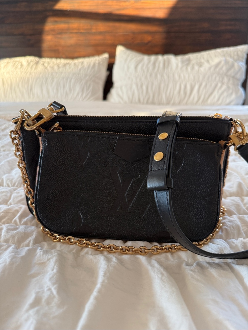 Louis Vuitton Black Multi Pochette Accessoires Shoulder Bag - Leopard Print